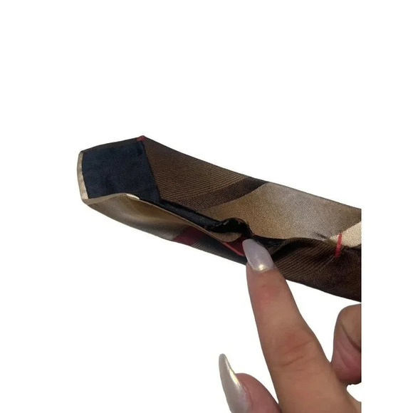 WEMLON by Wembley Vintage Thin Striped Tan Hazelnut & Red Tie 55" x 4" - Picture 6 of 11